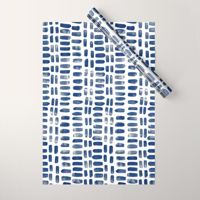 Abstract rectangles - indigo Wrapping Paper Gallery Image 1