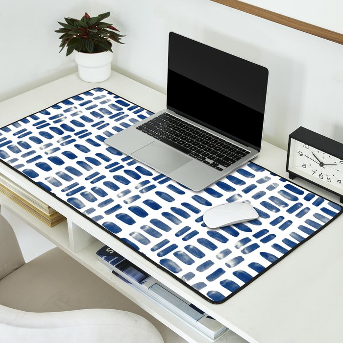 Abstract rectangles - indigo Desk Mat Gallery Image 2