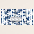 Abstract rectangles - indigo Desk Mat Gallery Image 1