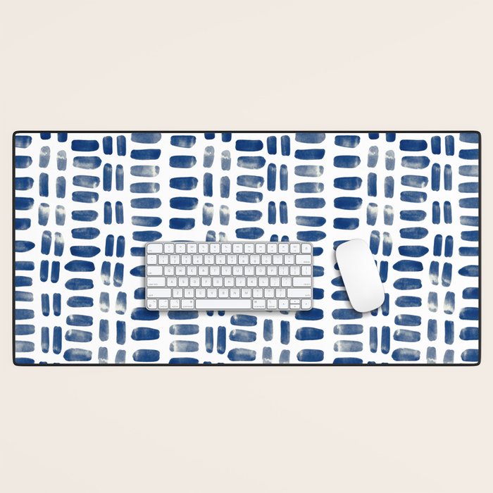 Abstract rectangles - indigo Desk Mat Gallery Image 1