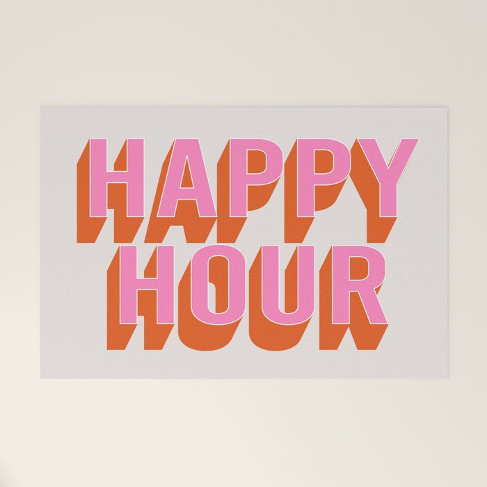 Happy Hour (Pink Orange) Welcome Mat Gallery Image 1