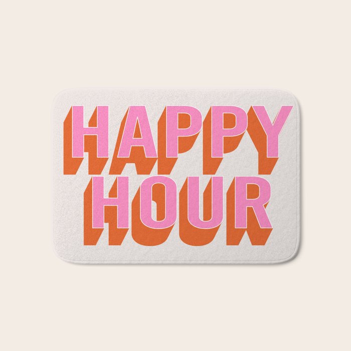 Happy Hour (Pink Orange) Bath Mat Gallery Image 1