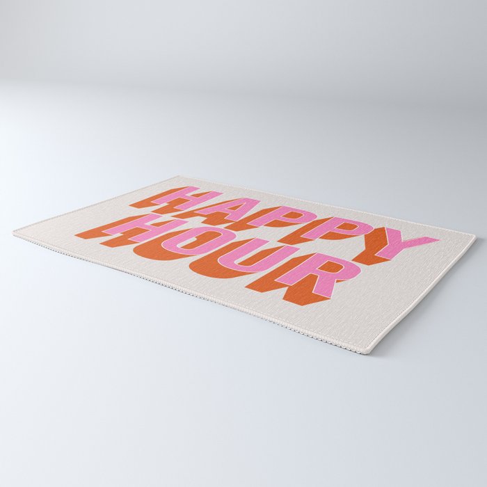 Happy Hour (Pink Orange) Rug Gallery Image 3