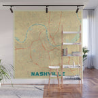 Nashville Map Retro Wall Mural Gallery Image 1