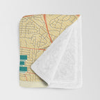 Nashville Map Retro Throw Blanket Gallery Image 3