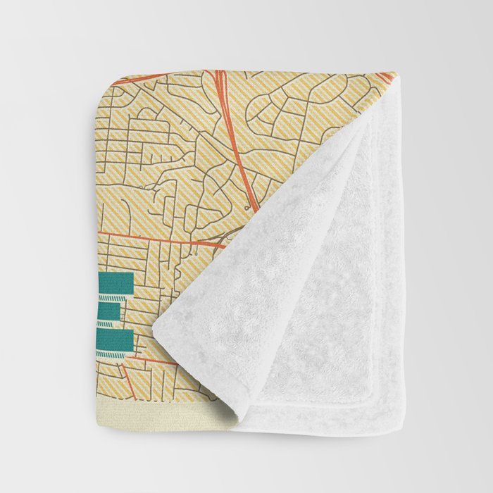 Nashville Map Retro Throw Blanket Gallery Image 3