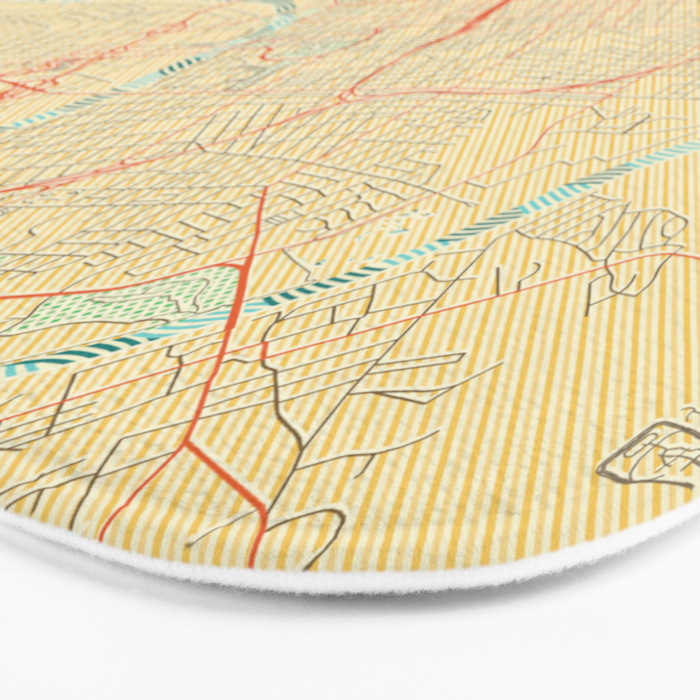 Nashville Map Retro Bath Mat Gallery Image 3