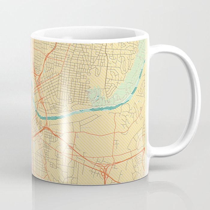Nashville Map Retro Coffee Mug Gallery Image 1