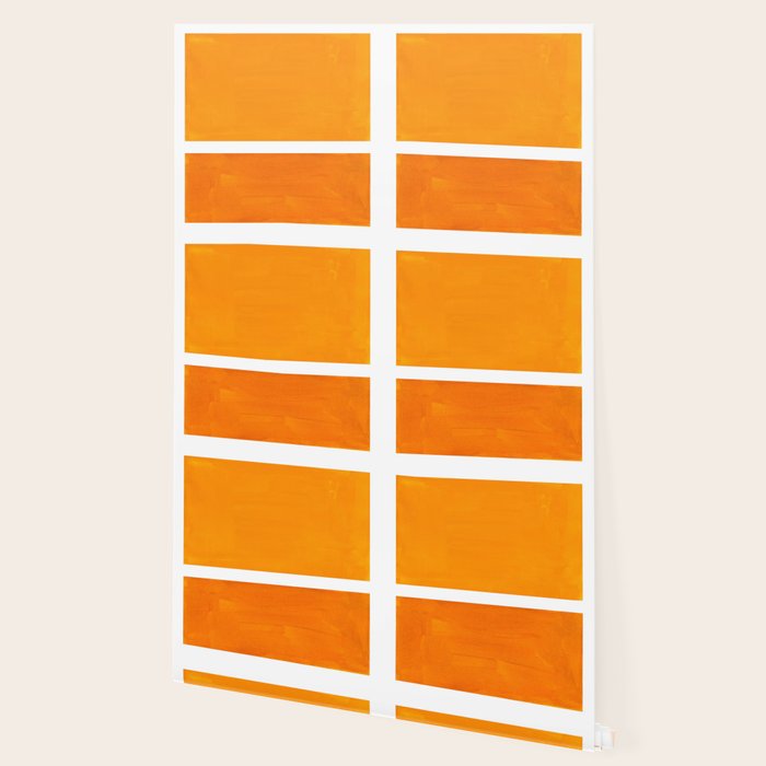 Antique Yellow  & Yellow Ochre Mid Century Modern Abstract Minimalist Rothko Color Field Squares Wallpaper Gallery Image 2