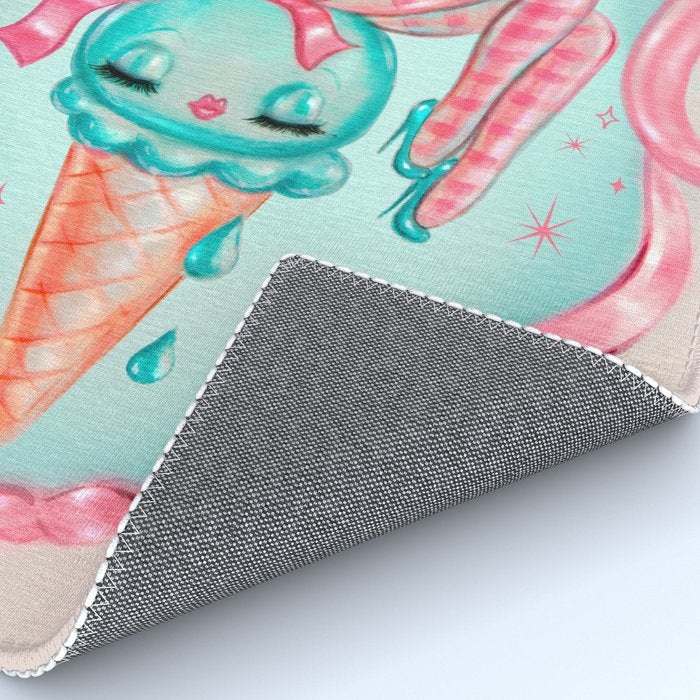 Candy Blue Ice Cream Pin Up Doll Rug Gallery Image 4