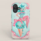 Candy Blue Ice Cream Pin Up Doll iPhone Case Gallery Image 1