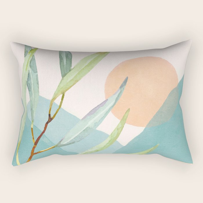 Setting Sun over the Sea 1 Rectangular Pillow Gallery Image 2