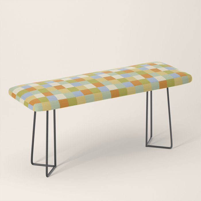 Bold Retro Checks Pattern - Small XXXVI Bench Gallery Image 1