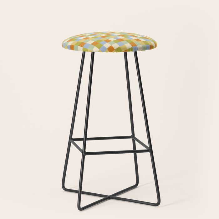 Bold Retro Checks Pattern - Small XXXVI Stool Gallery Image 1