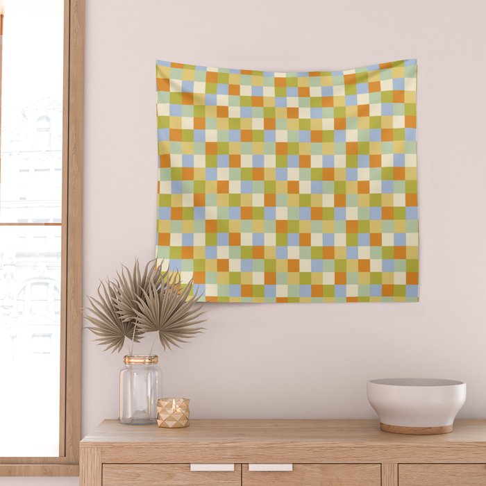 Bold Retro Checks Pattern - Small XXXVI Wall Tapestry Gallery Image 2