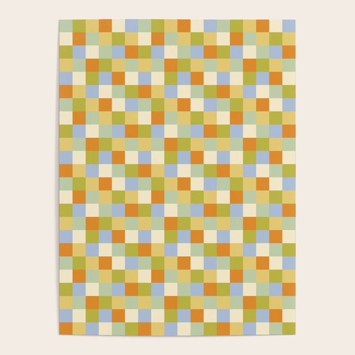 Bold Retro Checks Pattern - Small XXXVI Poster Gallery Image 1