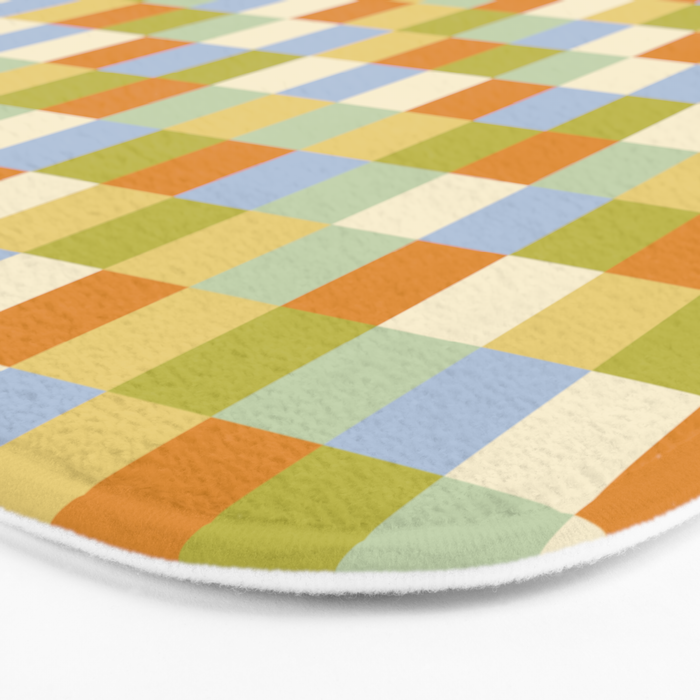 Bold Retro Checks Pattern - Small XXXVI Bath Mat Gallery Image 3