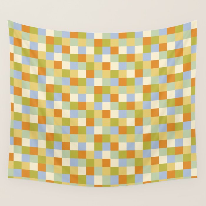 Bold Retro Checks Pattern - Small XXXVI Wall Tapestry Gallery Image 1