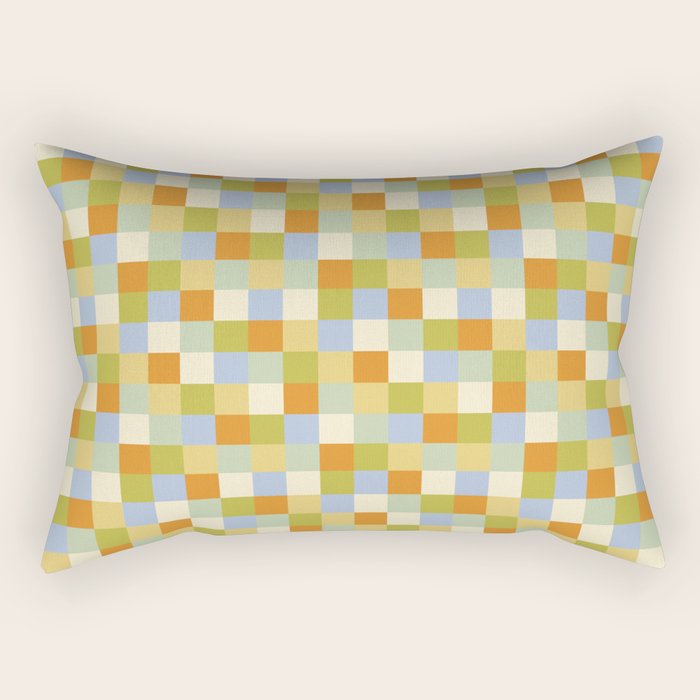 Bold Retro Checks Pattern - Small XXXVI Rectangular Pillow Gallery Image 1