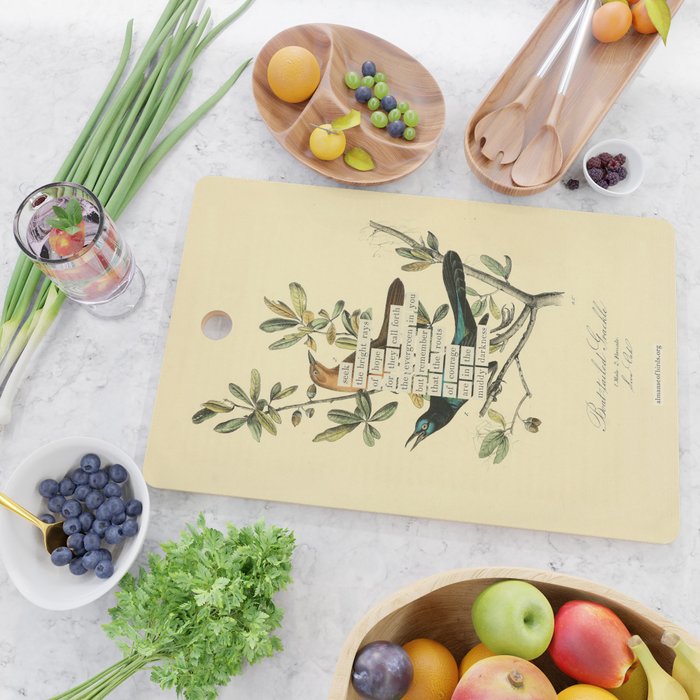 Bird Divinations: Boat-Tailed Grackle (about: almanacofbirds.org) Cutting Board Gallery Image 2