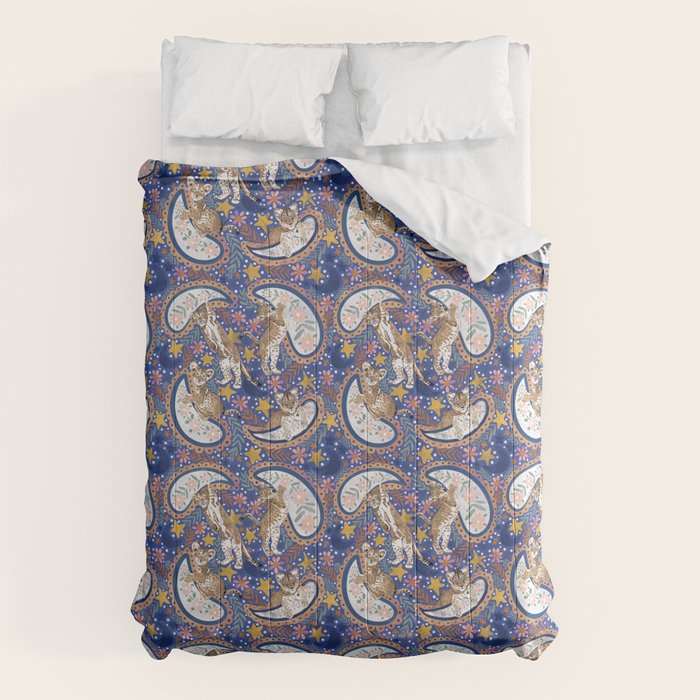 Leopard Cubs Starry Night Comforter Gallery Image 1