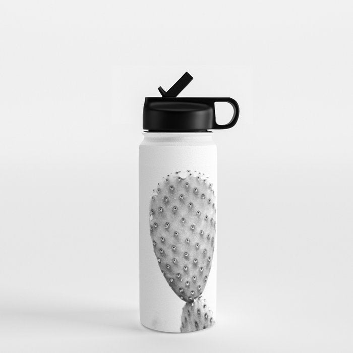 Black and white Cactus | Botanical film photography art Water Bottle Gallery Image 1