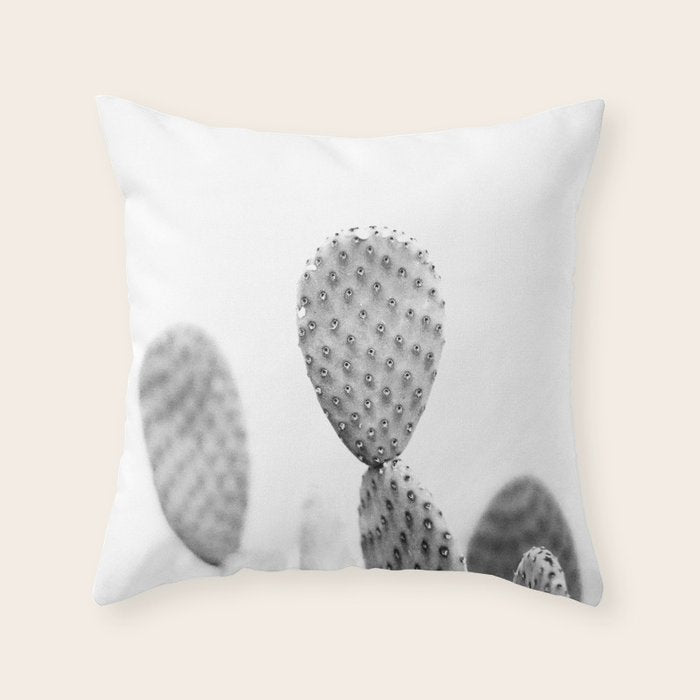 Black and white Cactus | Botanical film photography art Throw Pillow Gallery Image 6
