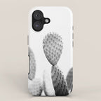 Black and white Cactus | Botanical film photography art iPhone Case Gallery Image 1