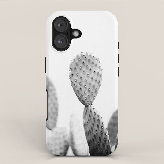 Black and white Cactus | Botanical film photography art iPhone Case Gallery Image 1