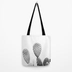 Black and white Cactus | Botanical film photography art Tote Bag Gallery Image 2