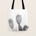 Black and white Cactus | Botanical film photography art Tote Bag Gallery Image 1