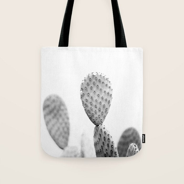 Black and white Cactus | Botanical film photography art Tote Bag Gallery Image 1