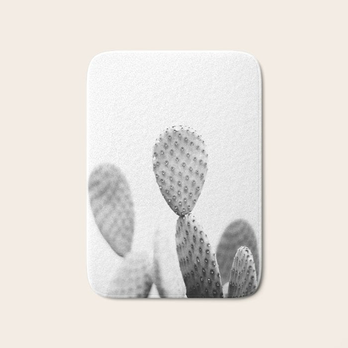 Black and white Cactus | Botanical film photography art Bath Mat Gallery Image 1