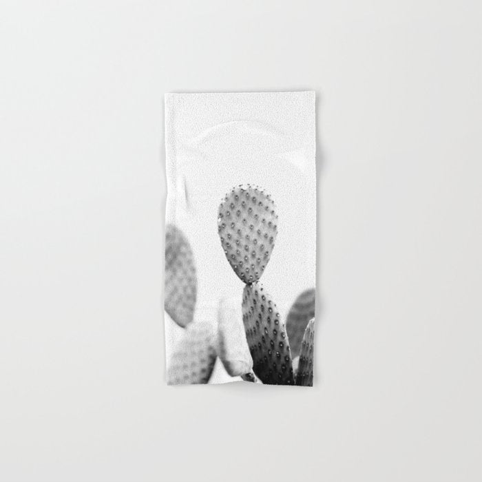Black and white Cactus | Botanical film photography art Bath Towel Gallery Image 1