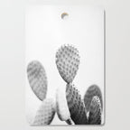 Black and white Cactus | Botanical film photography art Cutting Board Gallery Image 1