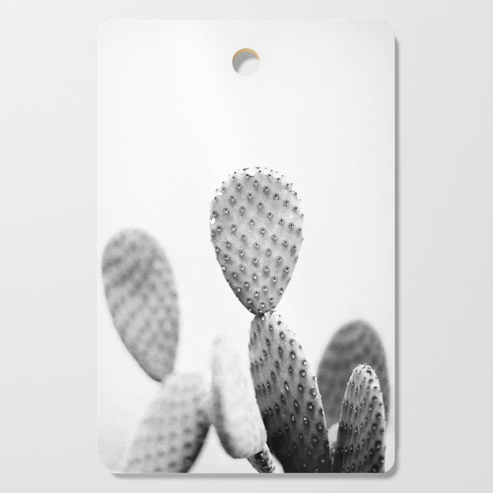 Black and white Cactus | Botanical film photography art Cutting Board Gallery Image 1