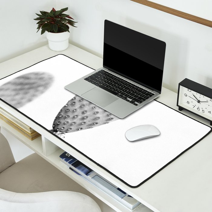 Black and white Cactus | Botanical film photography art Desk Mat Gallery Image 2