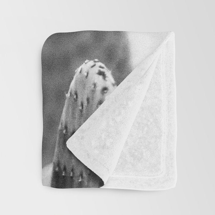 Black and white Cactus | Botanical film photography art Throw Blanket Gallery Image 3