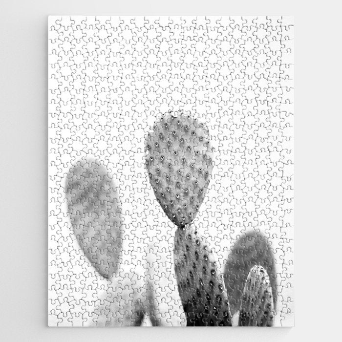 Black and white Cactus | Botanical film photography art Jigsaw Puzzle Gallery Image 1