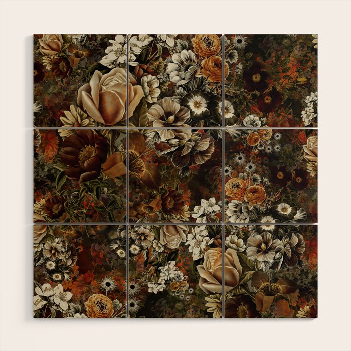 Night Garden Gold Wood Wall Art Gallery Image 1