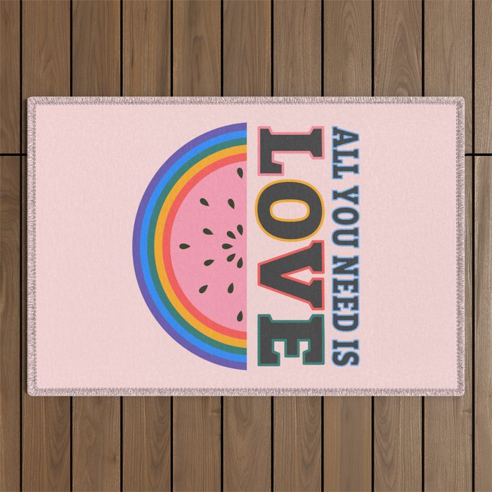 All You Need is Love Outdoor Rug Gallery Image 1