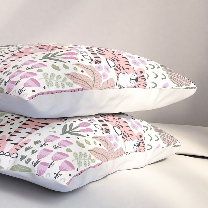 Pink Cute Tigers Pillow Sham Gallery Image 3
