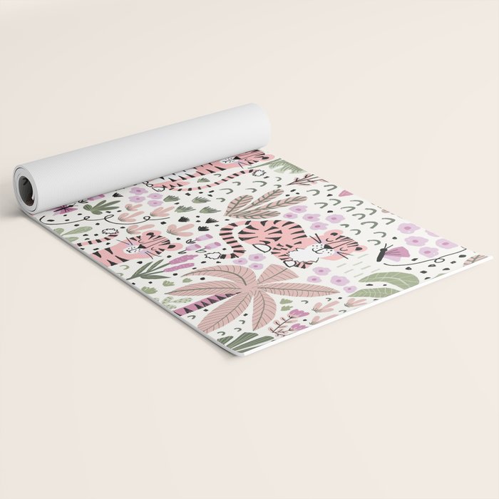 Pink Cute Tigers Yoga Mat Gallery Image 2