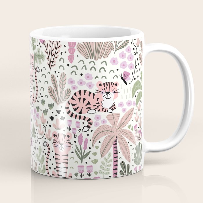 Pink Cute Tigers Coffee Mug Gallery Image 1