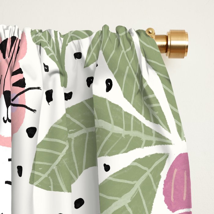 Pink Cute Tigers Window Curtain Gallery Image 2