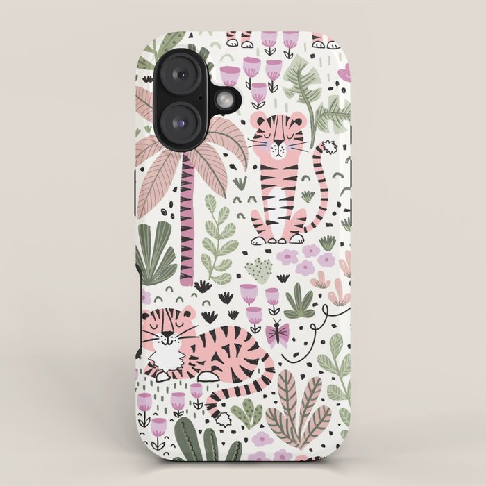 Pink Cute Tigers iPhone Case Gallery Image 1