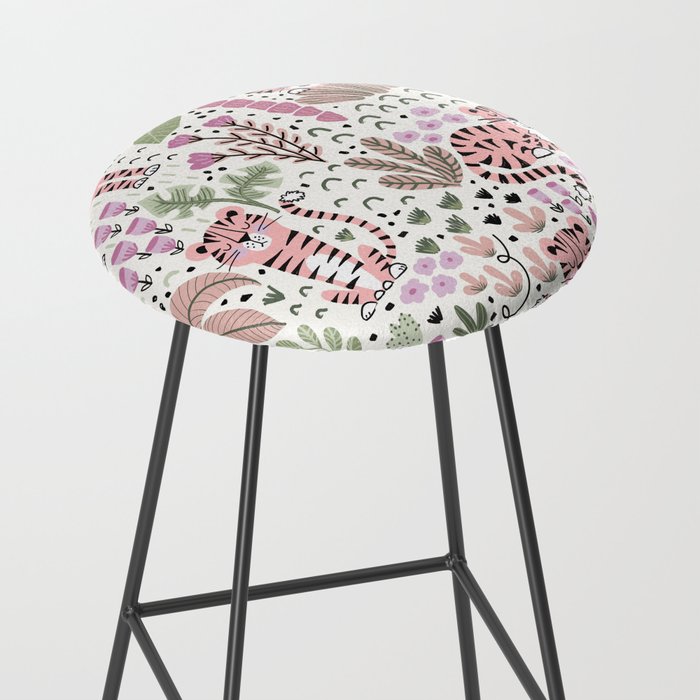 Pink Cute Tigers Stool Gallery Image 2