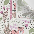 Pink Cute Tigers Wall Tapestry Gallery Image 3