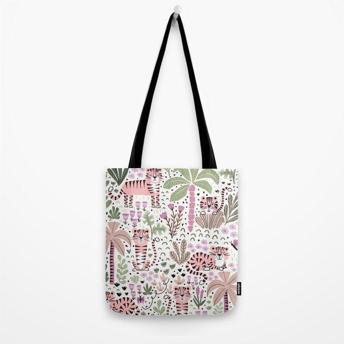 Pink Cute Tigers Tote Bag Gallery Image 2