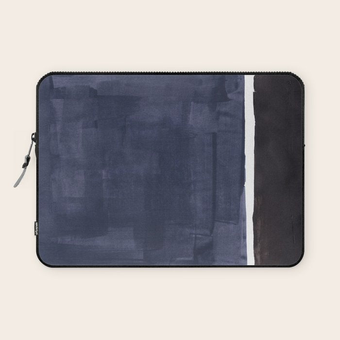 Navy Black Rothko Fun Colorful Mid Century Modern Abstract Painting Shapes Pattern Laptop Sleeve Gallery Image 1